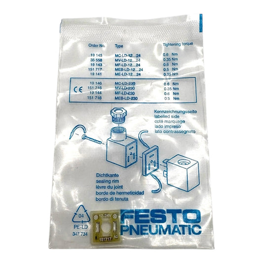 Festo MEB-LD12-24DC Nr. 151717 Dichtkante Dichtring Pneumatik