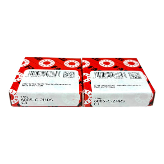 2x FAG 6005-C-2HRS-C3 Rillenkugellager 25x47x12 mm Kugellager