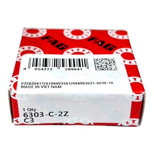 1x FAG 6303-C-2Z-C3 Rillenkugellager 17x47x14 mm Kugellager 6303 2Z C3