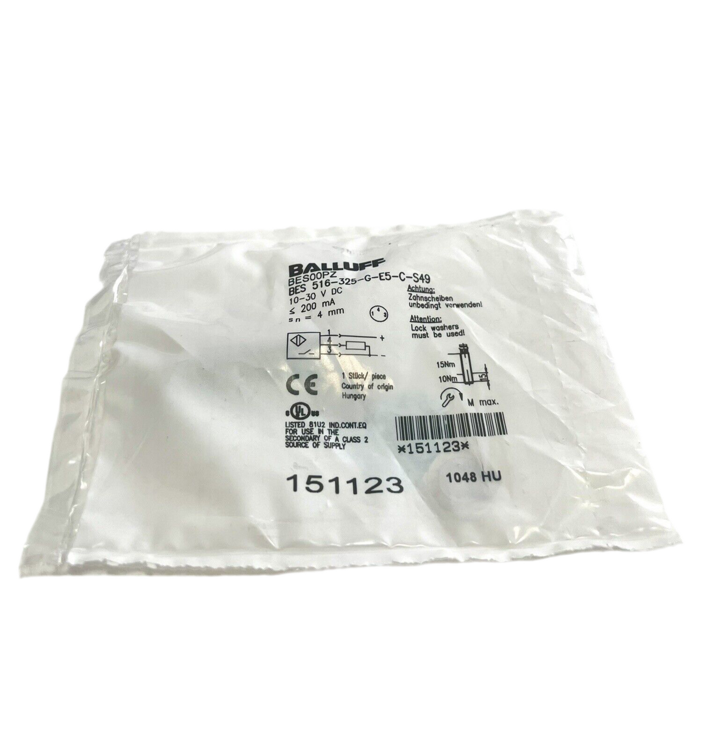 1x Balluff 151123 BES00PZ Standardsensoren Induktive BES516-325-G-E5-C-S49