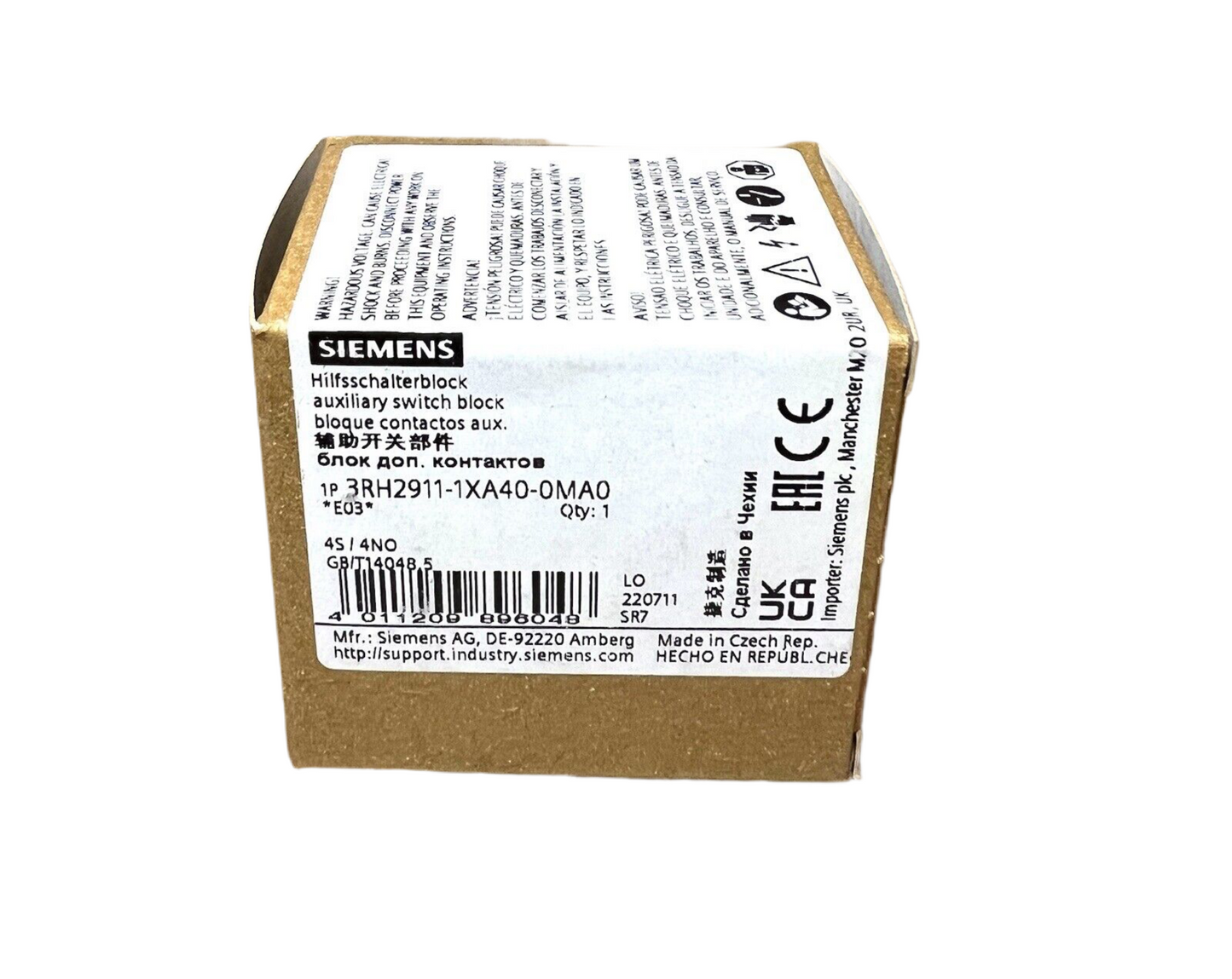 1x Siemens 3RH2911-1XA40-0MA0 Hilfschalterblock 3RH 2911 1XA40 0MA0