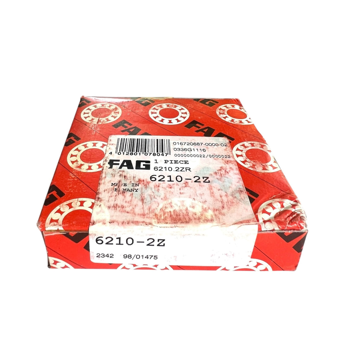 1x FAG 6210-C-2Z deep groove ball bearing 50x90x20 mm 6210 2Z ZZ ball bearing