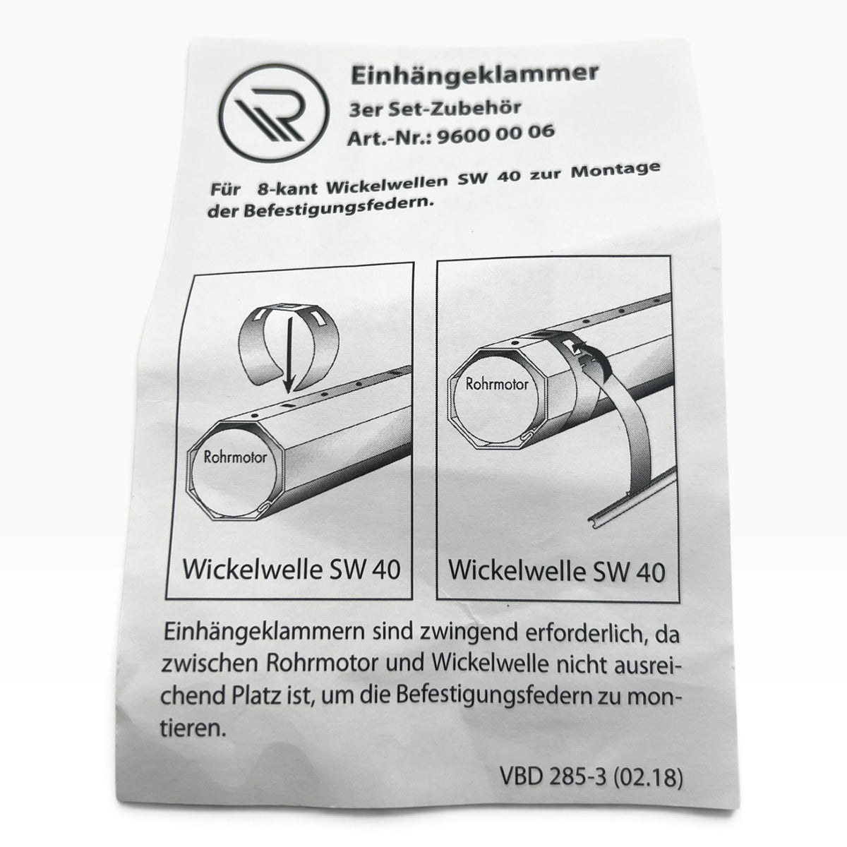3x 3er Set Rademacher Einhängeklammer SW40 Stahlwelle Aufhängefeder Rollladen 3352
