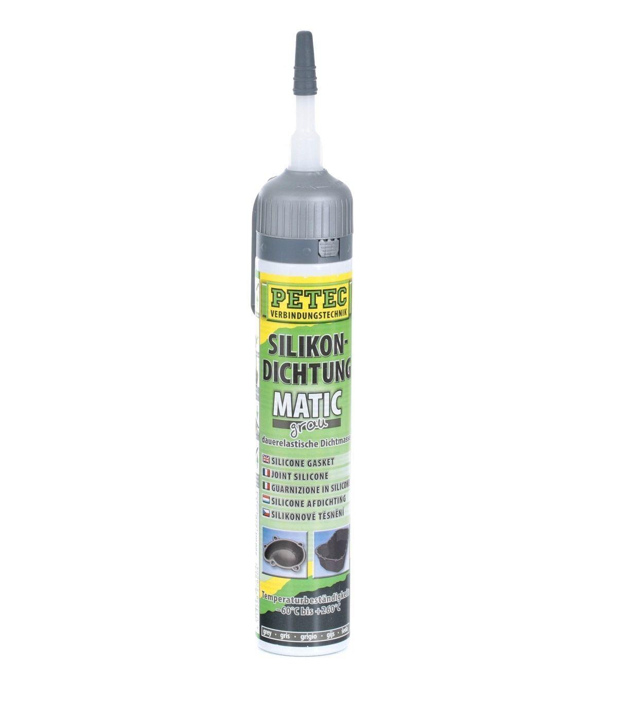 1x Petec 97720 Hochtemperatur-Silikondichtung MATIC schwarz 200ml Sikomatic