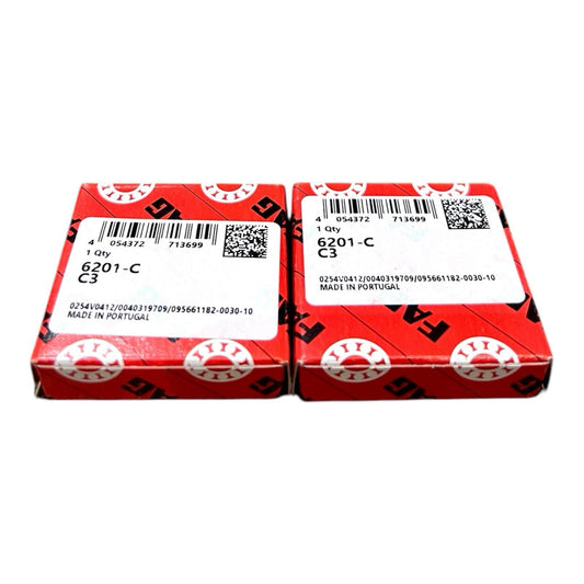 2x FAG 6201-C-C3 = 6201/C3 Rillenkugellager 12x32x10 mm offenes Kugellager